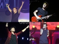 Penampilan Harry Styles, Niall Horan, Louis Tomlinson, dan Liam Payne di konser 'On The Road Again' Jakarta. Asep Syaifullah/detikHOT.