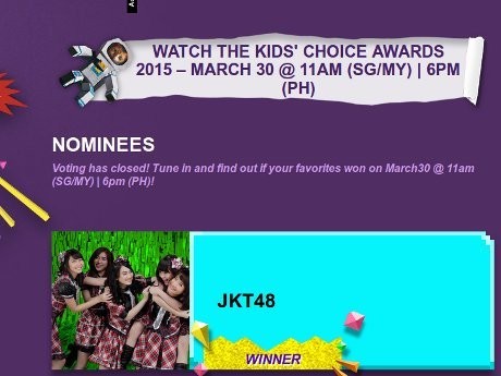 Banzai! JKT48 Raih Kids Choice Awards 2015