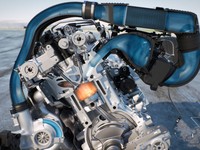     Teknologi injeksi air disebut BMW akan membantu proses pendinginan di dalam mesin pembakaran dan mengurangi kecenderungan untuk ngelitik. Mesin turbo kemudian bisa dioperasikan dalam tekanan yang lebih tinggi dan mempercepat titik pembakaran. (Istimewa/BMW)