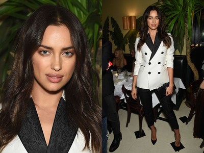 Irina Shayk Stylish Tampil Monokrom