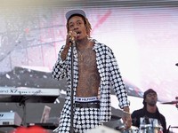 Penampilan Wiz Khalifa di premiere 'Furious 7'. Charley Gallay/Getty Images/detikFoto.