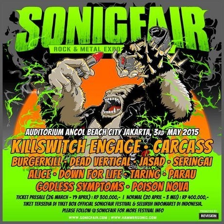 Killswitch Engage dan Carcass Siap Panaskan Sonicfair 2015!