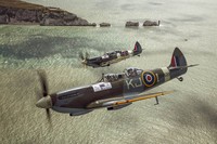 Ini penampakan pesawat tempur Supermarine Spitfire milik Angkatan Udara Britania Raya (RAF) yang di tumpangi Pangeran Harry. Pool/Getty Images/detikFoto.