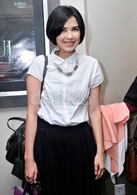 Dinda saat ditemui di press screening film 'Tuyul' di XXI Setiabudi, jakarta Selatan, Rabu (8/4/2015). Pool/Noel/detikFoto.