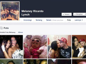 Akun Facebook Melaney Ricardo yang Dicatut Pelaku Pedofil