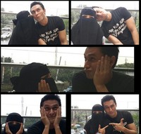 Foto Indra dengan wanita bercadar di Instagram juga menuai kontroversi karena cenderung mesra. Mengingat sang perempuan bercadar, Indra pun menuai komentar miring.(instagram)