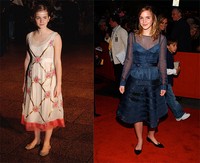 Penampilan Emma di premiere film 'Harry Potter And The Goblet Of Fire' di London dan New York pada November 2005. (Chris Harding/Getty Images; Andrew H. Walker/Getty Images)