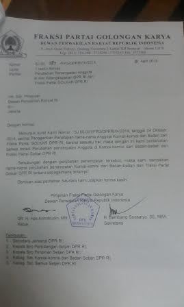 Ini 56 Posisi Anggota Fraksi Golkar DPR yang Dirotasi Kubu Ical