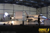 Markas rahasia para comic pun terlihat istimewa dengan adanya sebuah pesawat jet pribadi. (Dok Falcon Pictures)