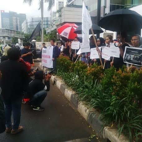 Protes Eksekusi 2 TKI, Puluhan Orang Demo Kedubes Saudi di Kuningan