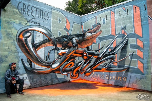Keren! Grafiti 3D Ini Seperti Keluar dari Tembok