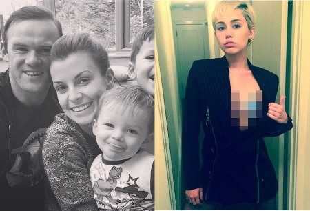Wayne Rooney Foto Mesra dengan Keluarga, Miley Cyrus Ekspos Payudara