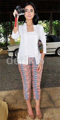 Ayudia mengaku sangat bahagia melihat Stuart dan Risty akhirnya menikah. Pool/Noel/detikFoto.