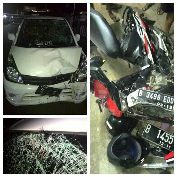Kecelakaan Mobil Vs Motor di Depok, Korban Luka Parah Dibawa ke RS