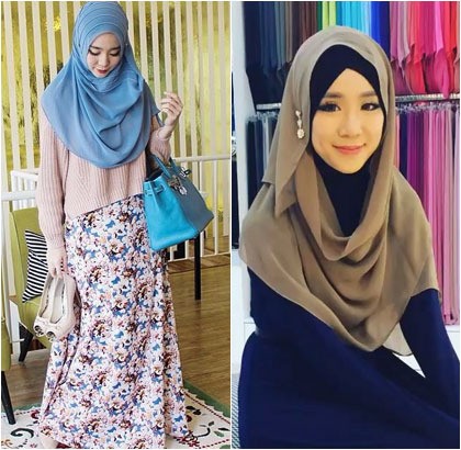 Foto Gaya Hijab Felixia Yeap Mantan Model Majalah Playboy