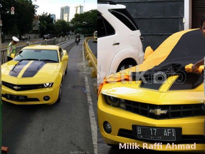 Bumblebee Camaro Raffi Ahmad Ditilang, Adik: Kemarin yang Pakai Supir