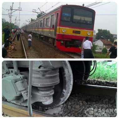 Kereta Tujuan Bekasi Anjlok di Manggarai