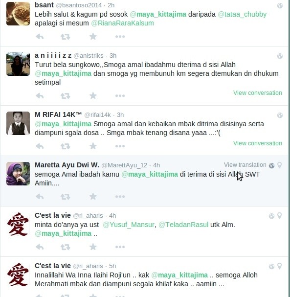 Ucapan Duka dan Sosok Mengagumkan Maya di Media Sosial