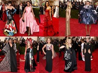 Penampilan para selebriti yang hadir. Dimitrios Kambouris/Getty Images/detikFoto; Larry Busacca/Getty Images/detikFoto.