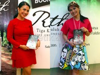 Uthe dan Tamara saat ditemui di Central Park, Jakarta Barat, Sabtu (9/5/2015). Pool/Akew/detikFoto.