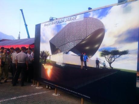 Ridwan Kamil Desain Masjid Berdesain Unik di Mapolda Jabar