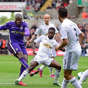 Yaya Toure Dua Gol, City Kalahkan Swansea 4-2