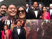 Chicco Jerikho berkesempatan hadir di Festival Film Cannes ke-68 di Cannes, Prancis. Tak tanggung, ia juga eksis selfie bareng aktris Salma Hayek. (Instagram/Chicco Jerikho)