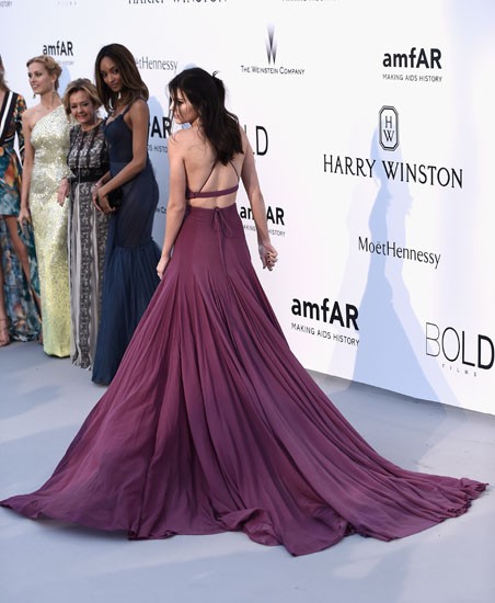 kendall jenner calvin klein purple dress Kendall and Kylie Jenner Red Carpet Moments