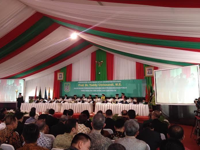 JK dan Ical Hadiri Pengkukuhan Menteri Yuddy Sebagai Guru Besar Unas