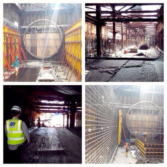 Landasan Bor Raksasa di Bawah Kaki Patung Pemuda Senayan Mulai Terbentuk