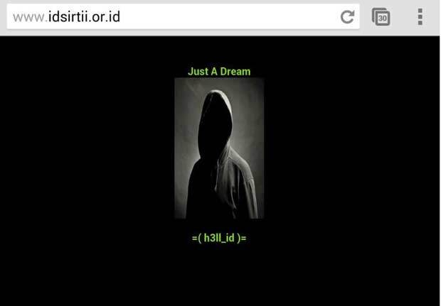 Tampilan Situs Id-SIRTII saat diusili. Tampilan Situs Id-SIRTII saat diusili.