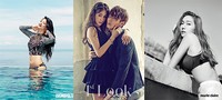 Foto-foto seksi dan intim para idola KPop seperti, Sulli 'f(x)', Tiffany 'SNSD' dan Lee Chul Woo, hingga Jessica Jung. (Dok. Cosmopolitan Korea; 1st Look Korea; Marie Claire Korea)