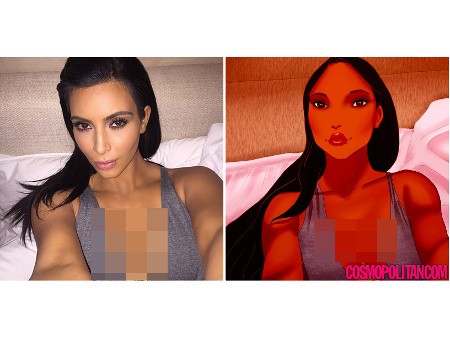 Begini Jika Putri-putri Dongeng Disney Tiru Gaya Seksi Kim Kardashian