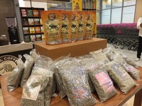 Berada di dalam cafe sepeda, booth Opal Coffee ini menyajikan bergaam jenis kopi mulai dari mancanegara hingga lokal. Untuk kopi lokal, Opal Coffee menyajikan beragam sajian kopi luwak. Anda dapat juga langsung mencicip aneka kopi yang diseduh di sana sambil menunggu istri atau keluarga berbelanja.
