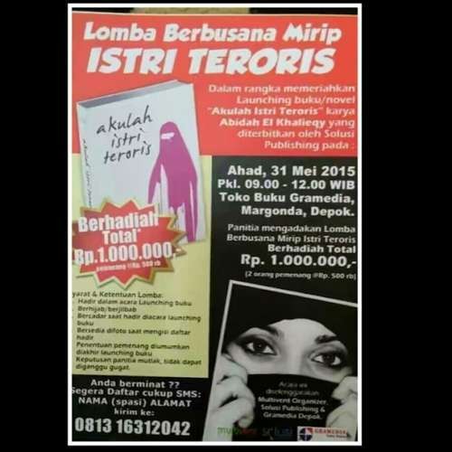 Panitia Lomba Berbusana Mirip Istri Teroris di Gramedia Depok Minta Maaf