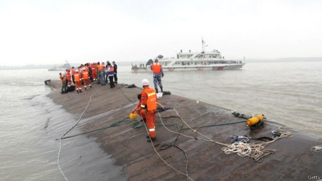 Petugas Berlomba dengan Waktu di Sungai Yangtze