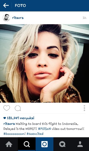 Dari Instagram, Rita Ora Terbang ke Indonesia