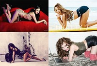 Sederet idola KPop seperti, Tiffany 'SNSD', Hyorin 'SISTAR', Jaekyung 'Rainbow Blaxx', hingga HyunA tak segan-segan memamerkan lekukan tubuhnya saat berpose di sebuah pemotretan majalah. (dok. Allure Korea; High Cut; CeCi; B Cut Korea)