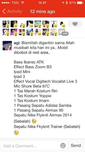 Maling Beraksi di Rest Area Cipularang, Curi Bass Sampai Sepatu Anak Band