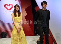 Keduanya jadi bintang utama di event yang digelar untuk memasyarakatkan dorama Jepang di Indonesia tersebut. Pool/Gus Mun/detikFoto.