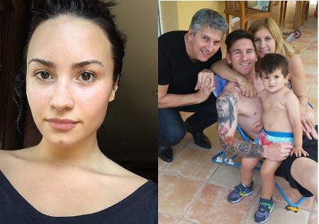 Demi Lovato Cantik Tanpa Make-up, Lionel Messi Pamer Kemesraan Bareng Keluarga