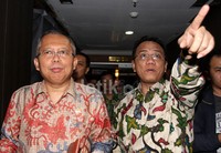 Pertemuan digelar tertutup di ruang Novanto selama sekitar 40 menit.  Tujuannya meminta pimpinan DPR mengubah surat keputusan tersebut. Lamhot Aritonang/detikFoto.