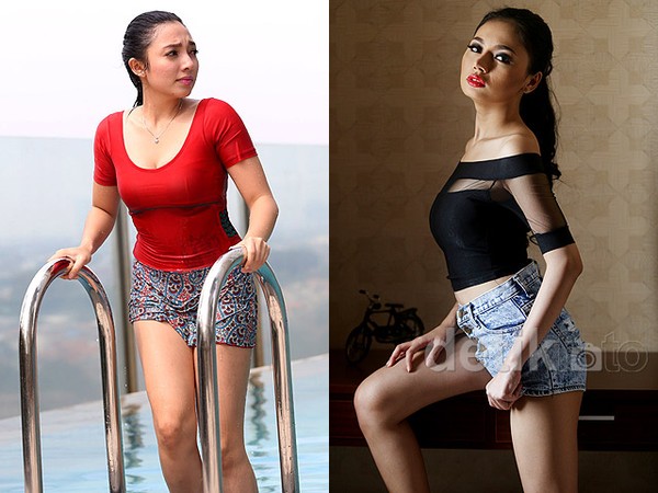 Manda Cello Asyik Berenang, Seksinya Pacar Baru Vicky Prasetyo