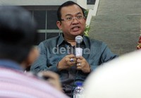 Diskusi tersebut membahas pencalonan Sutiyoso sebagai Kepala BIN oleh Jokowi. Lamhot Aritonang/detikFoto.