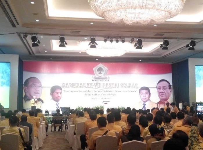 Prabowo dan Petinggi KMP Hadiri Pembukaan Rapimnas Golkar Ical