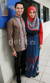 Menyambut Ramadan tahun ini, pasangan Alyssa Soebandono dan Dude Harlino akan tetap sibuk di lokasi syuting. Pool/Gus Mun/detikFoto.