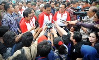 Jokowi memberikan keterangan pers usai meresmikan pasar rakyat syariah. Ist/Rifki/Setpres/detikFoto.