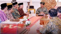 Pertemuan Din dan Jokowi dilakukan di ruang tengah Istana Merdeka. Laily/Setpres/detikFoto.