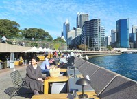 Opera Kitchen terletak di tepi perairan Sydney Opera House. Biasanya pengunjung memilih nongkrong di sini saat cuaca cerah (Shafa/detikTravel)