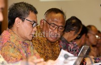 Plt Ketua KPK  Taufiequrrachman Ruki menegaskan tak setuju dengan revisi Undang-Undang nomor 30 tahun 2002 tentang KPK. Ia menyebut jika untuk melemahkan KPK, maka tak akan disetujui. Pool/Lamhot Aritonang/detikFoto.